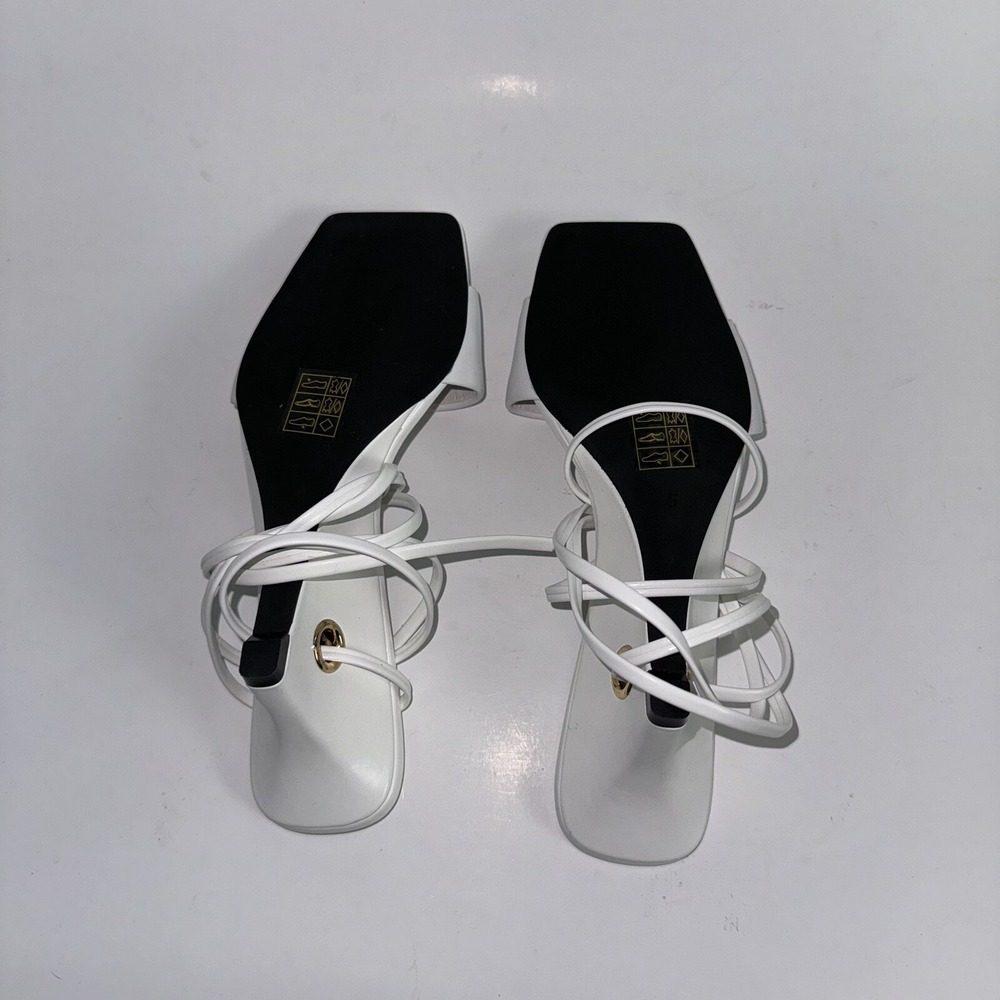 NEW Jeffery Campbell Wedge Sandals Gladiator Ready 2 Go White Women's 5 $140 - Picture 6 of 9